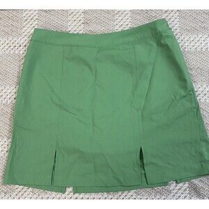 Ashworth Women's Golf Skirt, w/shorts, Side Zip, Green, Stretchy slits, Size 8